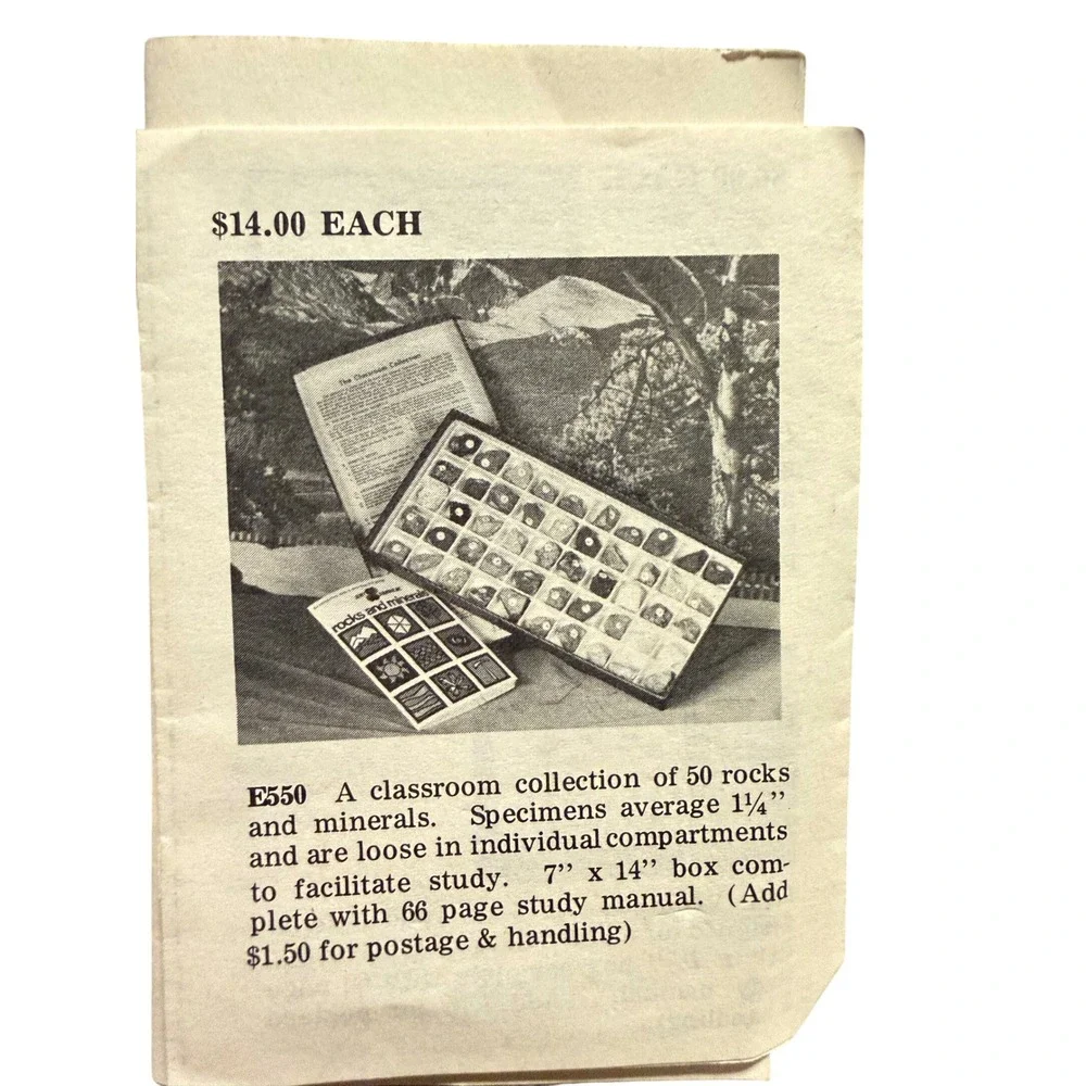 Vintage 1969 Scott Scientific Rock Mineral Collection Quake's Pikes Peak Geology